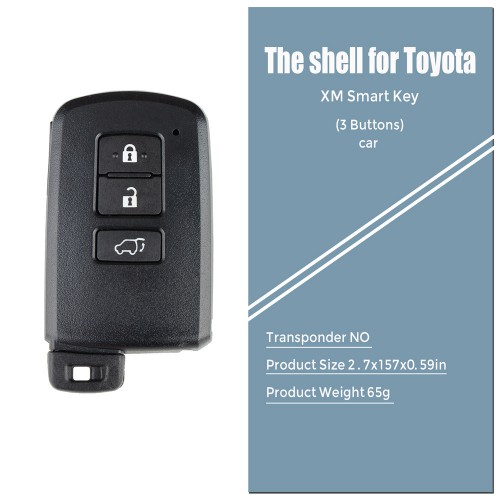 5pcs/lot SUV Key Shell for Toyota XM smart 1765 3 buttons