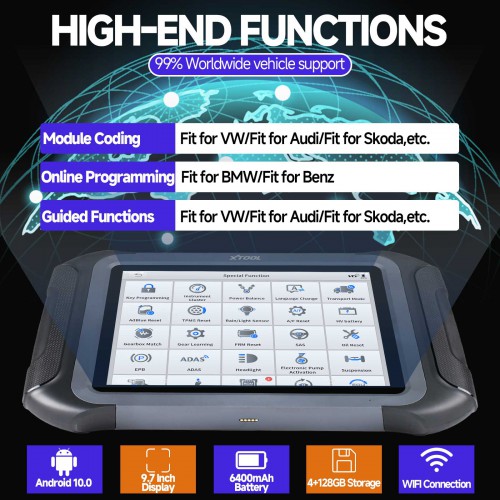 XTOOL D9S Pro Full System Diagnostic Tool ECU Coding Professional Key Programming Active Test Auto Scanner 42 Services CAN FD DoIP 3Yrs Free Update