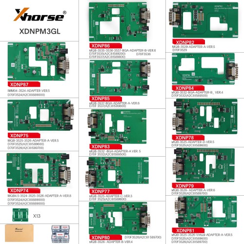 [UK/EU Ship] Xhorse Multi-PROG Multi Prog Programmer with XDNPM3GL MQB48 Solder-Free Adapters 13pcs