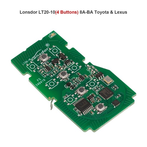 Lonsdor LT20-10 4 Buttons 8A-BA Toyota & Lexus Smart Key PCB For K518/ K518PRO/ KH100+
