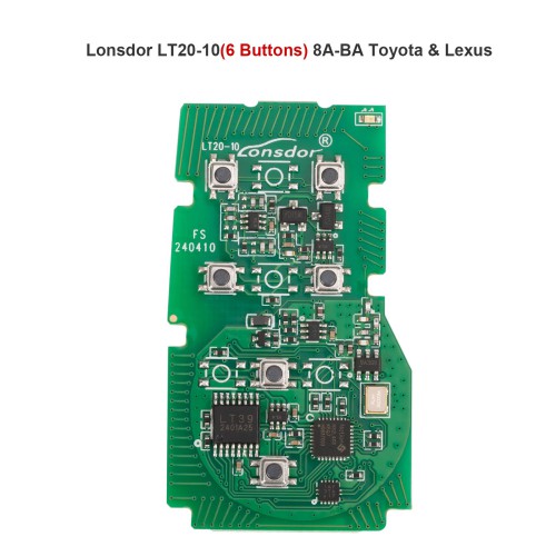 Lonsdor LT20-10 6 Buttons 8A-BA Toyota & Lexus Smart Key PCB For K518/ K518PRO/ KH100+