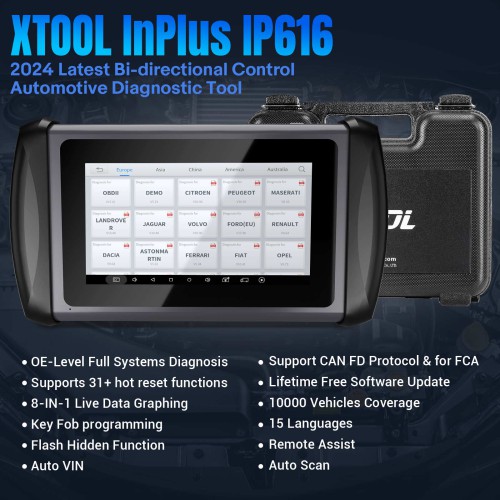 Xtool InPlus IP616 OBD2 Car Automotive Diagnostic Tools with 31 Reset Services/ Full-system Diagnostic Functions Lifetime free update