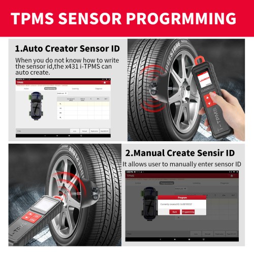 [UK/EU Ship] 2024 Launch i-TPMS Handheld TPMS Service Tool Can be Binded with X-431 Diagnostic Scanner or i-TPMS APP Supports All 315/433MHz Sensors