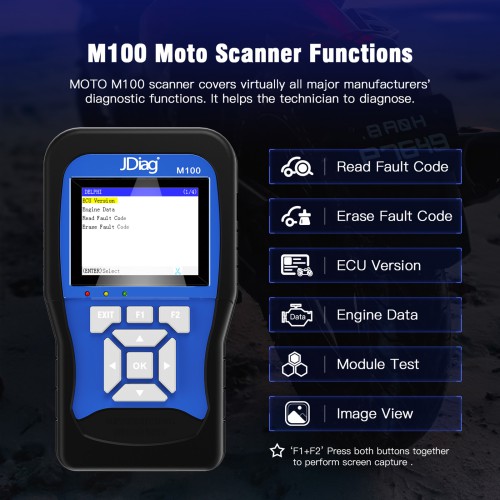 [OBD Version] JDiag M100 Moto Scanner Universal Motorcycle Scan Tool