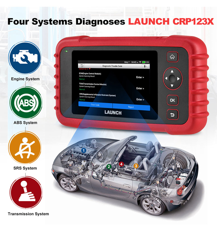 LAUNCH CRP123X Plus Car OBD2 Scanner ALL System Diagnostic Tool Oil SAS  Throttle